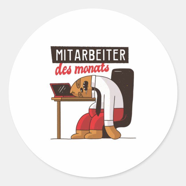 Mitarbeiter des Monats Runder Aufkleber (Vorderseite)