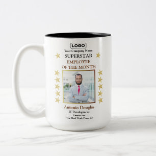 Mitarbeiter des Month Foto Golde Superstar Zweifarbige Tasse