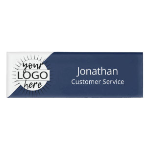Mitarbeiter des Navy Blue Modern Custom Logo Magne Namenschild