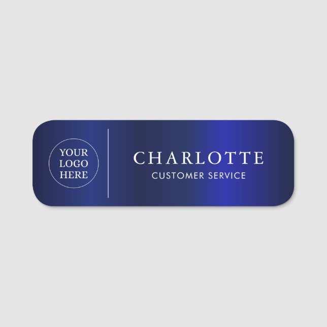 Mitarbeiter des Navy Metallic Custom Logo Office Namensschild (Vorderseite)