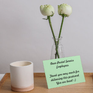 Mitarbeiter des Postdienstes Vielen Dank Postkarte