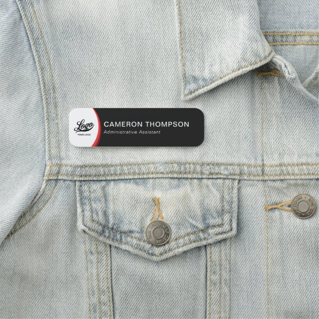 Mitarbeiter des Red Black Company Logos Namensschild (Beispiel)