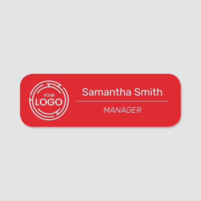 Mitarbeiter des Red Business Logos Namensschild (Vorderseite)