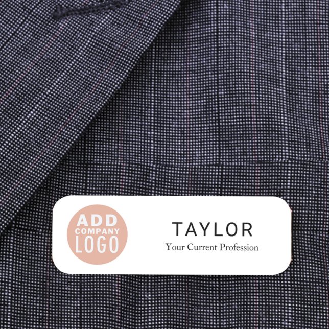 Mitarbeiter des Unternehmens hinzufügen Namensschild (Modern Name Tag with Business Logo)