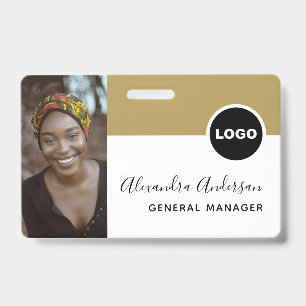 Mitarbeiter Firmen-ID-Foto-Logo QR-Code Gold Schwa Ausweis