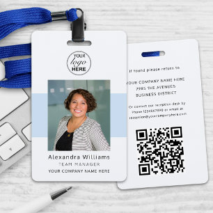 Mitarbeiter-Foto-ID Firmenlogo QR-Code-Sicherheit Ausweis