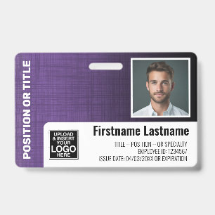 Mitarbeiter Foto ID Logo Strichcode Modernes Leine Ausweis