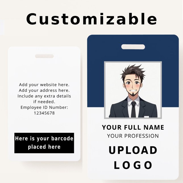 Mitarbeiter-Foto-ID-Name-Barcode-Logo-Unternehmen Ausweis (Von Creator hochgeladen)