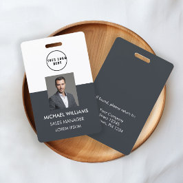 Mitarbeiter Foto-ID Weiß Schwarzgrau Ausweis