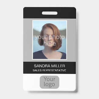 Mitarbeiter-Foto, Logo, Bar-Code, Ausweis