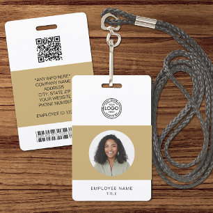 Mitarbeiter-Foto, Logo, Bar, Name-ID Ausweis
