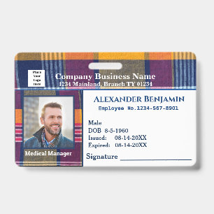 Mitarbeiter-Foto-Logo-Barcode-ID-Karte Ausweis
