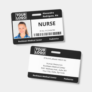 Mitarbeiter Foto Logo Barcode Schwarz Krankenhaus Ausweis