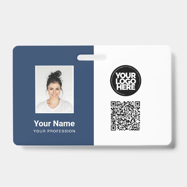 Mitarbeiter-Foto, Logo, Beruf, Qr-Code, Name-ID Ausweis (Vorderseite)