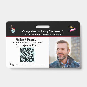 Mitarbeiter-Foto-QR-Code-ID-Identifikation benutze Ausweis