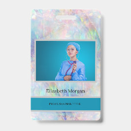 Mitarbeiter Foto Trendy Holographic Opal Ausweis