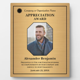 Mitarbeiter-Foto-Wertschätzung Gold Award Custom Fotoplatte