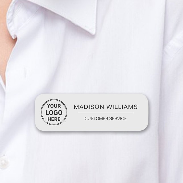 Mitarbeiter für benutzerdefinierte Logos Magnetgra Namensschild (Custom Logo Employee Magnetic Gray Name Tag)