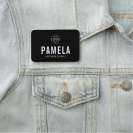 Mitarbeiter für Logos in Schwarz und Weiß Namensschild