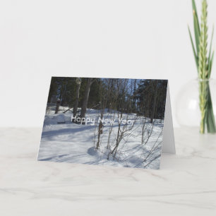 Mitarbeiter glücklich Neujahr Winter Morning Szene Feiertagskarte