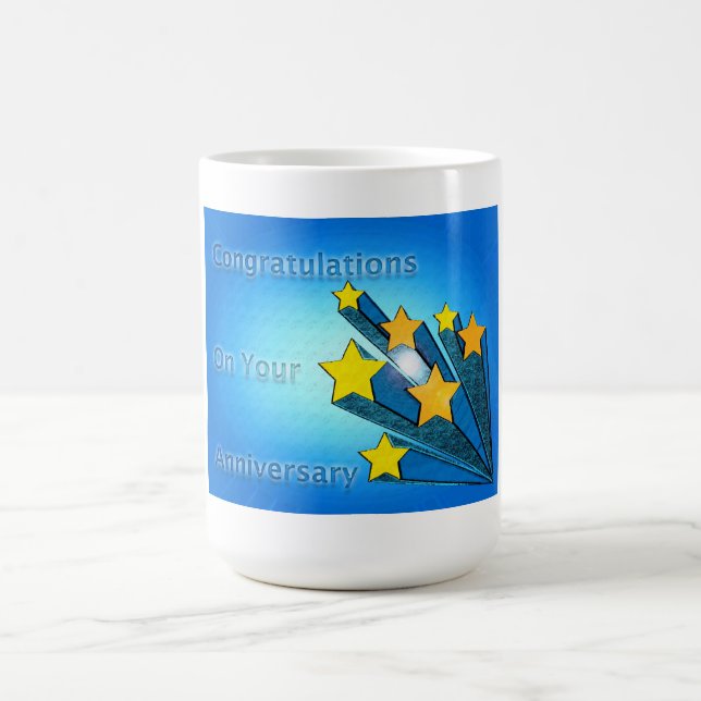 Mitarbeiter glückliche Anniversary Shooting Stars Tasse (Mittel)