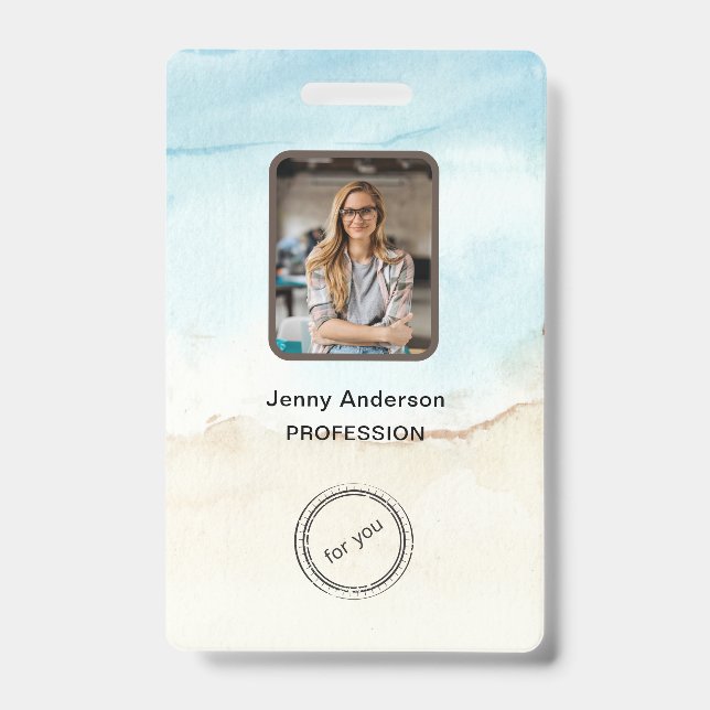 Mitarbeiter-ID-Abzeichen mit Foto, Strichcode, Log Ausweis (Vorderseite)