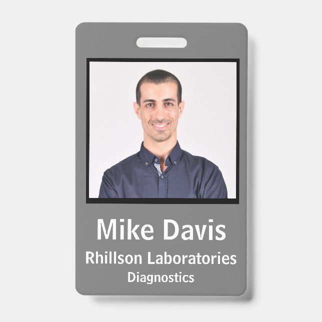 Mitarbeiter-ID Abzeichen Stone Gray Vertical Desig Ausweis (Vorderseite)