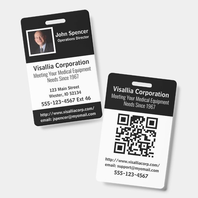 Mitarbeiter-ID Ausweis (Vorder- & Rückseite)