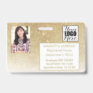 Mitarbeiter-ID des White Gold Glitzer Gradient Fot Ausweis