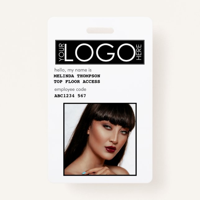 Mitarbeiter-ID Foto Firmenkennung Ausweis (Vorderseite)