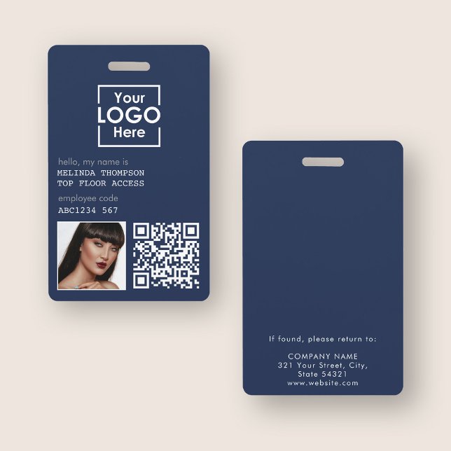 Mitarbeiter-ID Foto Firmenkennung QR-Code Ausweis (Employee ID Photo Company Identification QR Code Badge)