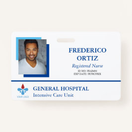 Mitarbeiter-ID für das Blue & White Hospital - Log Ausweis