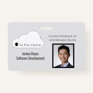 Mitarbeiter-ID leicht grau und schwarz horizontal Ausweis