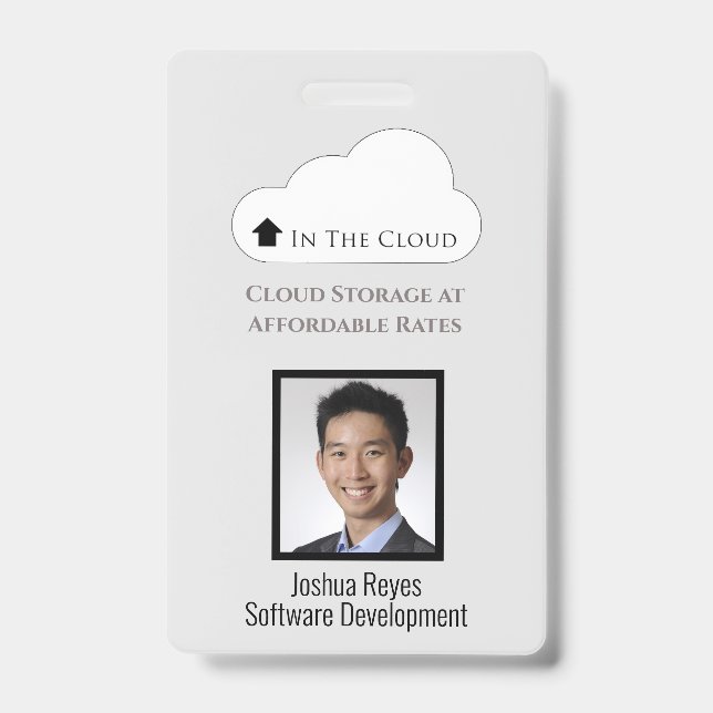 Mitarbeiter-ID leicht grau und schwarz vertikal Ausweis (Vorderseite)