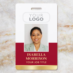 Mitarbeiter-ID Name Firmenlogo Rot Gold Geschäft Ausweis