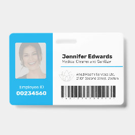 Mitarbeiter-ID-Strichcode Foto blau Ausweis