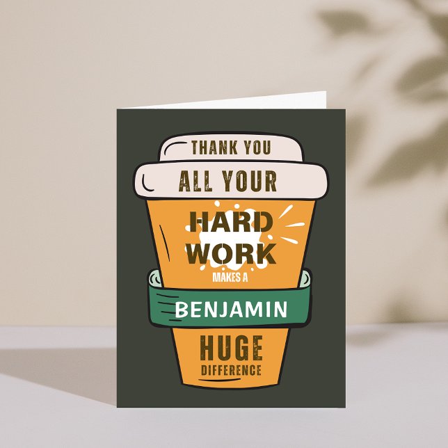 Mitarbeiter Ihre HardWork macht einen großen Unter Einladung (Employee Your HardWork Makes Huge Difference Card)