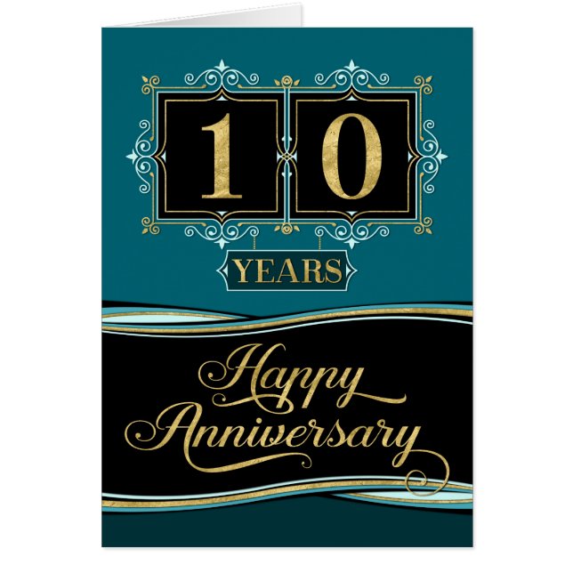 Mitarbeiter Jahrestag 10 Jahre Dekorative Feiertag (Vorne)