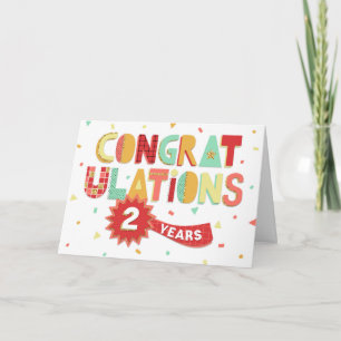 Mitarbeiter Jahrestag 2 Jahre Herzlichen Glückwuns Karte