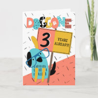 Mitarbeiter Jahrestag 3 Jahre Comic Hund