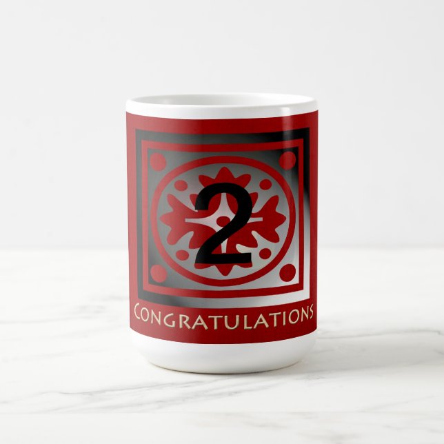 Mitarbeiter Jubiläum CustomizablElegant Golden Red Tasse (Mittel)