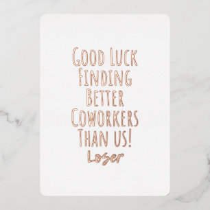 Mitarbeiter, Kollegin, Abschied, viel Glück T - Sh Folien Feiertagskarte