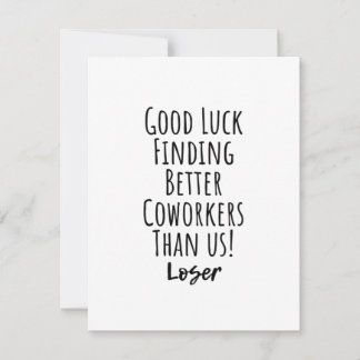 Mitarbeiter, Kollegin, Abschied, viel Glück T - Sh Hinweiskarte