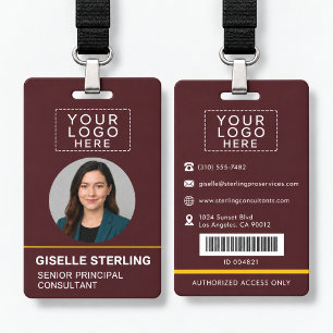 Mitarbeiter-Logo-Foto-Barcode-Name-ID-Ausweis Ausweis