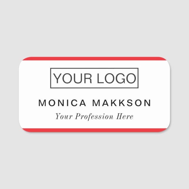 Mitarbeiter mit benutzerdefinierten Logos Magnetic Namensschild (Vorderseite)