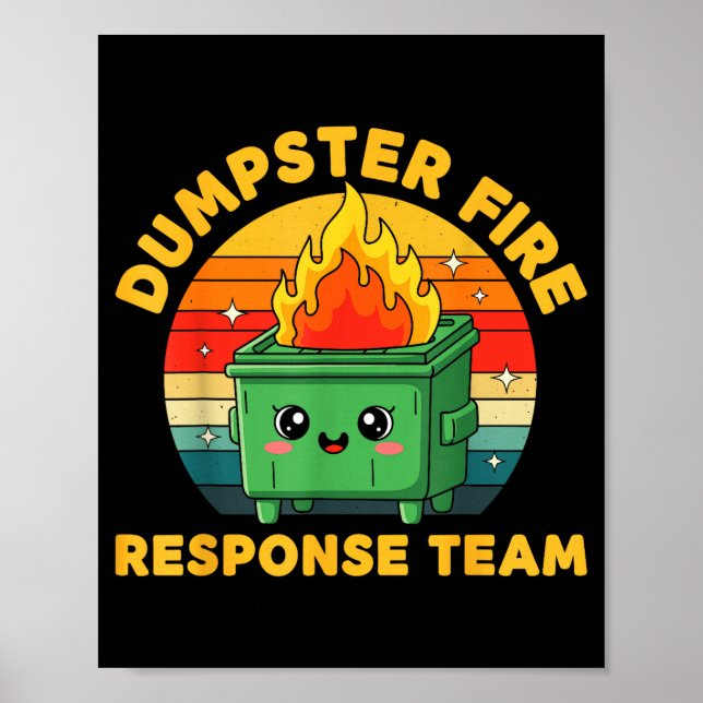 Mitarbeiter-Müllcontainer-Feuer-Response-Team-Häss Poster (Vorne)
