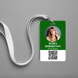 Mitarbeiter Namensschild Minimalistisches Foto QR- Ausweis