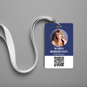 Mitarbeiter Namensschild Minimalistisches Foto QR- Ausweis