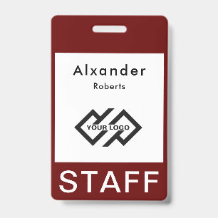 Mitarbeiter Namensschild mit individuellem Logo ID Ausweis
