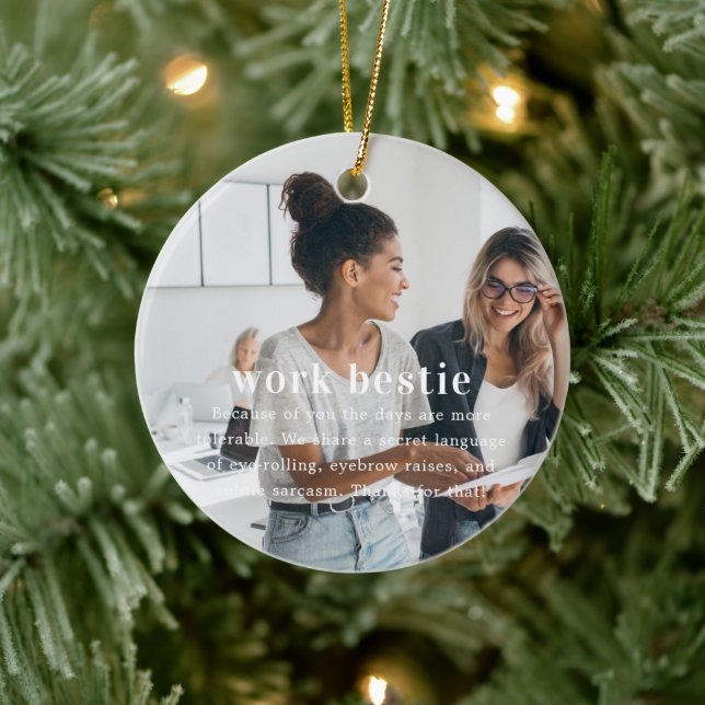 Mitarbeiter | Sentimental Foto Keepake Weihnachten Keramik Ornament (Baum)